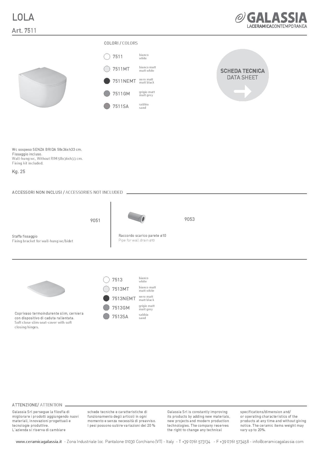 Galassia Lola set vaso, copri vaso, bidet