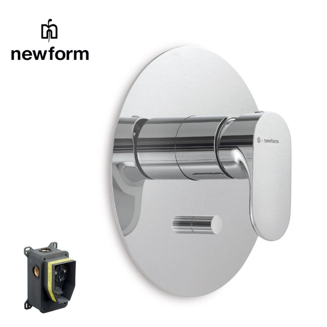 Linfa II Miscelatore monocomando ad incasso con deviatore a due uscite, completo Newform