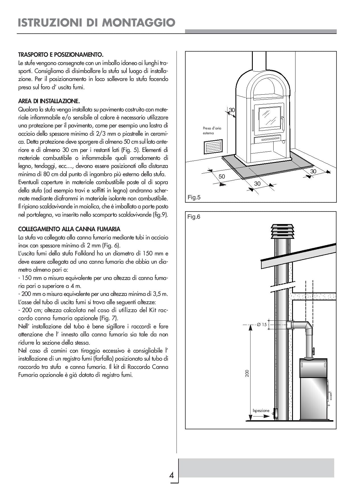 Stufa a legno Kcal/h 4.300- KW 5  PALAZZETTI