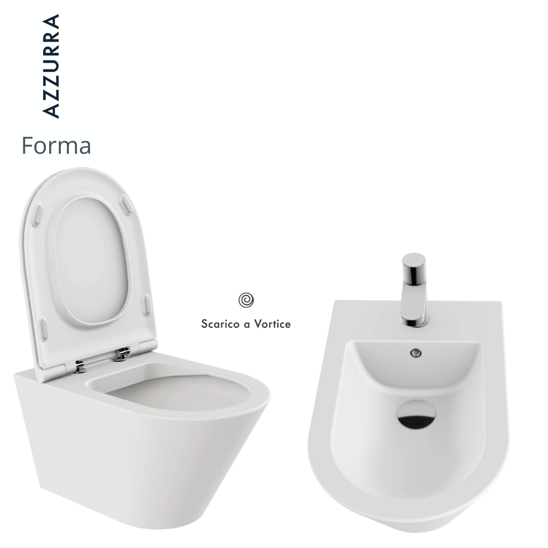 Sanitari sospesi Azzurra Forma Vaso scarico Vortex bianco lucido