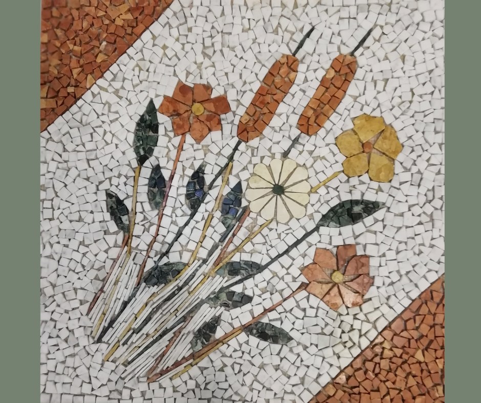 Tappeto in mosaico di marmo cm 66x66x1