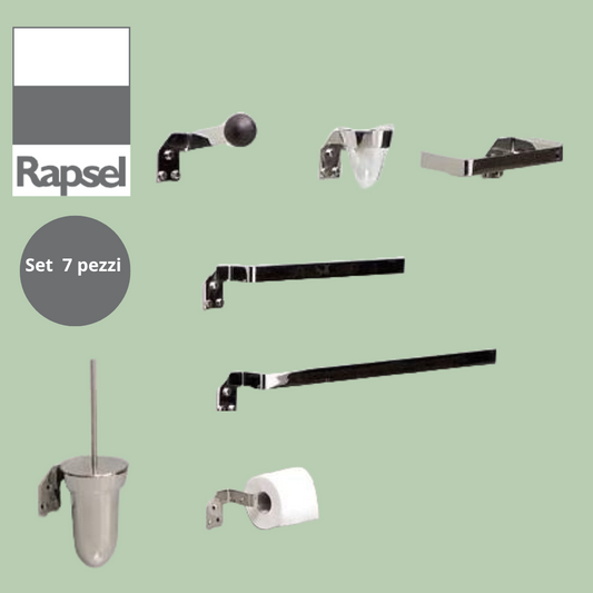 accessori bagno acciaio inox lucido Taipas  Rapsel set 7 pezzi