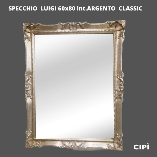 Specchio LUIGI 60X80 con cornice int argentata CIPI'