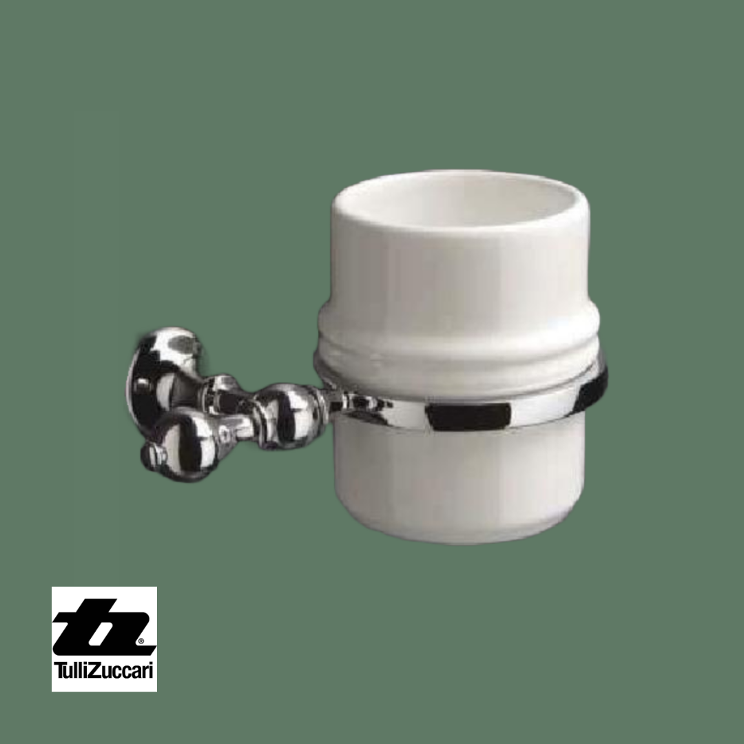 Trevi Tulli Zuccari Porta Spazzolini cromo lucido e ceramica bianca
