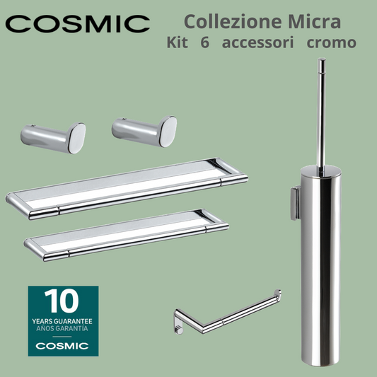 accessori bagno cromo lucido  Micra  Pomd'or set 6