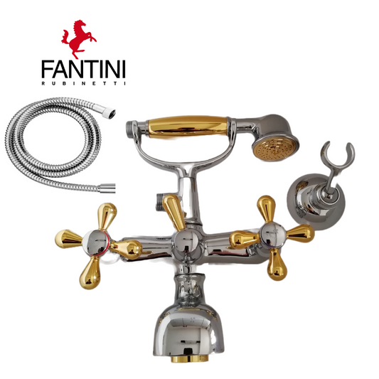 Fantini Mediterraneo Gruppo vasca con doccia dplex cromo-oro