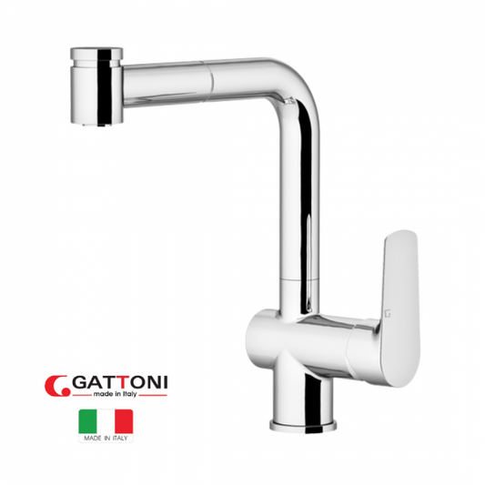Rubinetto cucina Miscelatore monoforo lavello canna girevole e doccia estraibile