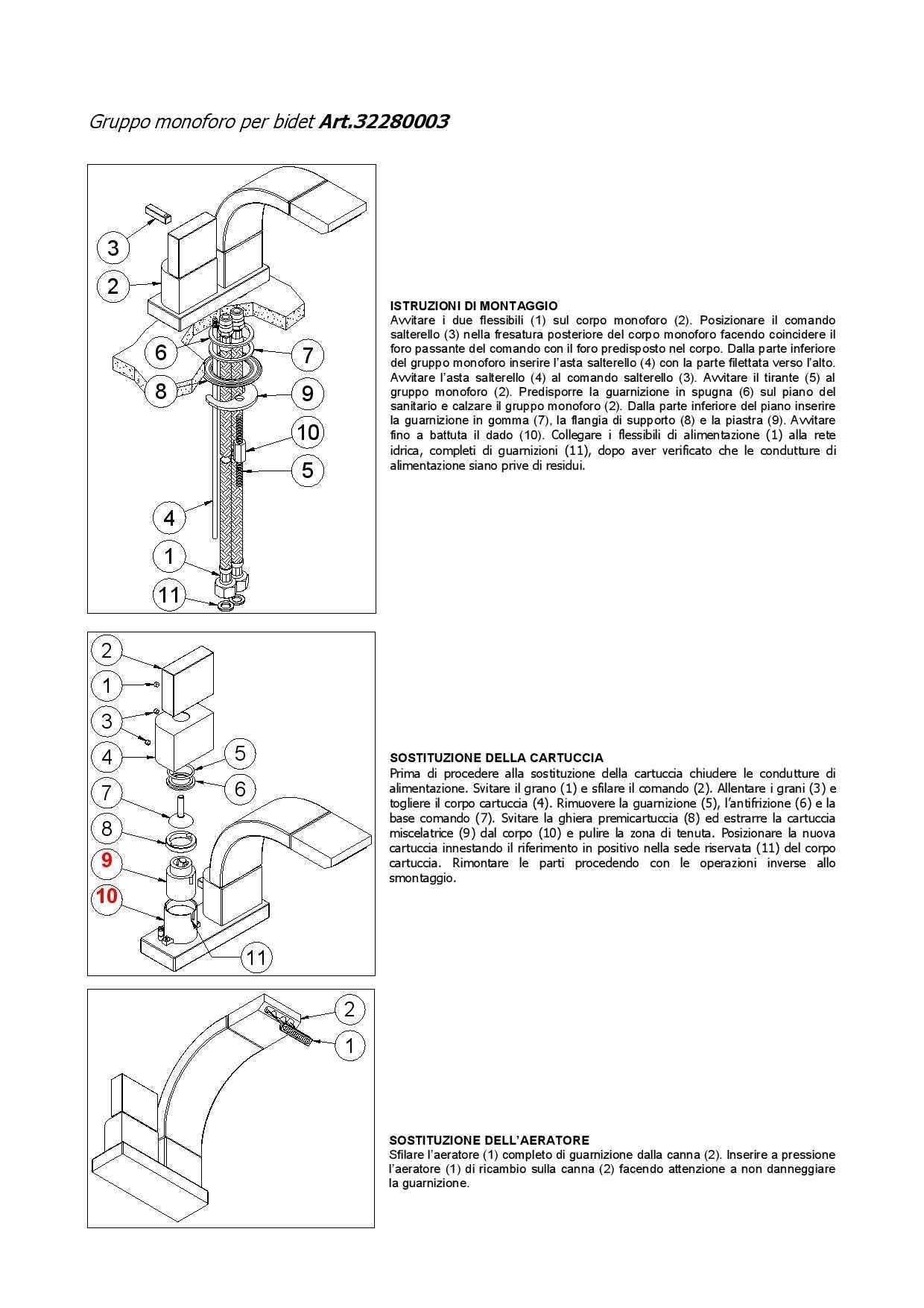 Flaminia Cartuccia rubinetto bidet SI