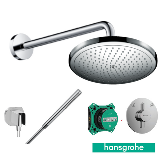 Hansgrohe set doccia soffione Croma 100  ø 280 +  iBox universal 2 +DuoTurn S Miscelatore ad incasso +doccetta